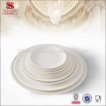 White Ceramics Bone china round plate for hotel